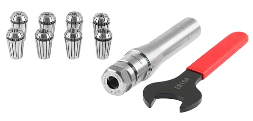 Vista 5 de Accusize Industrial Tools R8 Shank Plus 8 Pcs Sistema de Collet Er16, 3/32" - 3/8", 1 Llave en una Caja Ajustada, 0223-0944 3/32"-3/8", Alloy
