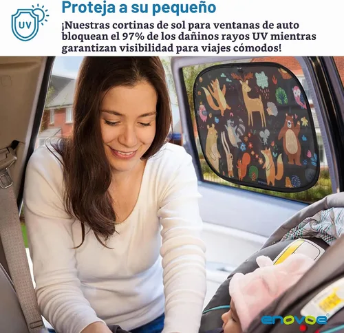 Vista 2 de Parasol para ventanas de coche para bebé - Cubierta bloqueadora de sol y visera para ventanas laterales de coche - Protector de escudo - Parasoles