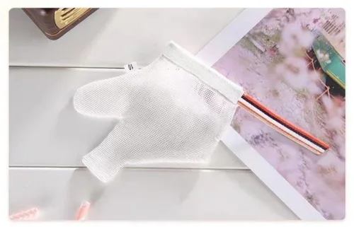 Vista 5 de Guantes de succión de pulgar para niños, guantes protectores de succión de pulgar para bebés, protector de parada para chupar los dedos (L)
