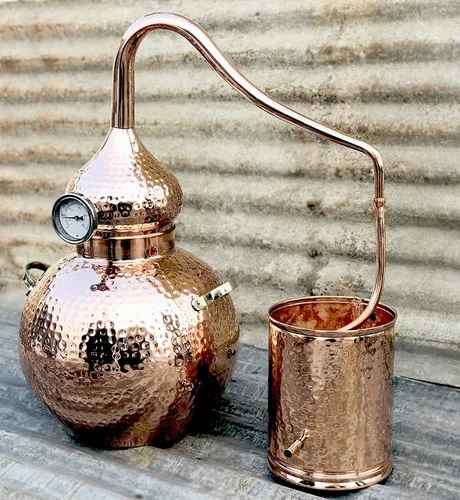 Vista 7 de Alambique alambique alambique de cobre puro de 5 galones para whisky, aceites esenciales de alcohol ilegal por Copperholic