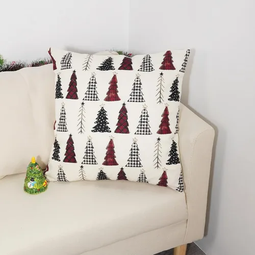 Vista 4 de TAJWE Juego de 2 fundas de almohada de Navidad de 18 x 18 pulgadas, fundas de almohada lumbar de invierno para sofá, decoración del hogar