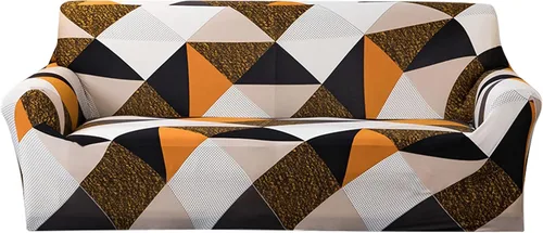 Vista 4 de MBROS Funda de sofá de alta elasticidad, funda de sofá con estampado de elastano de 1/2/3/4 plazas, protector de muebles suave y lavable para sala