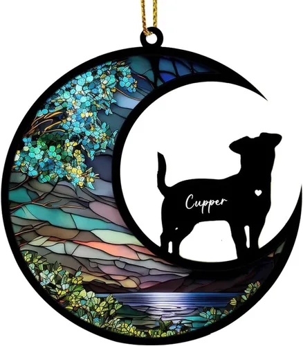 Vista 25 de Adorno conmemorativo personalizado para atrapasoles para perros, nombre personalizado y razas de perros, regalo para amantes de los perros, adorno