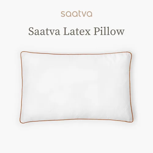 Vista 3 de Almohada de Látex Saatva - Altura Estándar (4" - 5") - Almohada Hipoalergénica con Núcleo de Látex Triturado - Transpirable - Funda de Algodón