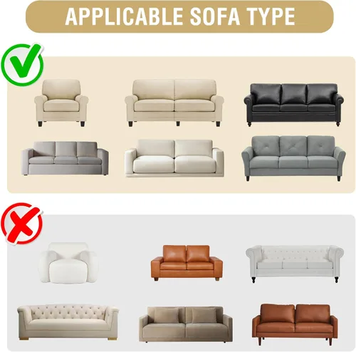 Vista 8 de H.VERSAILTEX - Funda elástica para sofá de jacquard con protector de muebles impermeable de 1 pieza, fundas para sofá elásticas con parte inferior