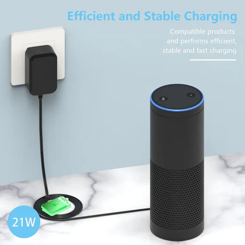 Vista 4 de Cable de alimentación de cargador de 21 W compatible con Echo Alexa de 1ª y 2ª generación, Echo Show (1ª generación), Echo Plus (1ª generación)