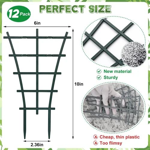 Vista 2 de Paquete de 12 mini enrejados apilables para plantas trepadoras para plantas en macetas de interior, soporte para macetas, guisantes, hoya, potos