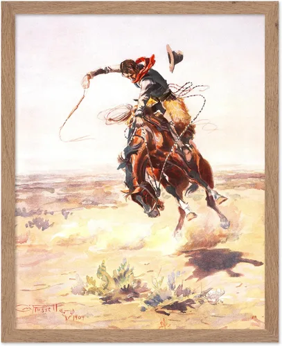 Vista 29 de Poster Master Póster vintage de The Lookout, estampado retro de vaquero, arte occidental, arte del salvaje oeste, arte de equitación, regalo