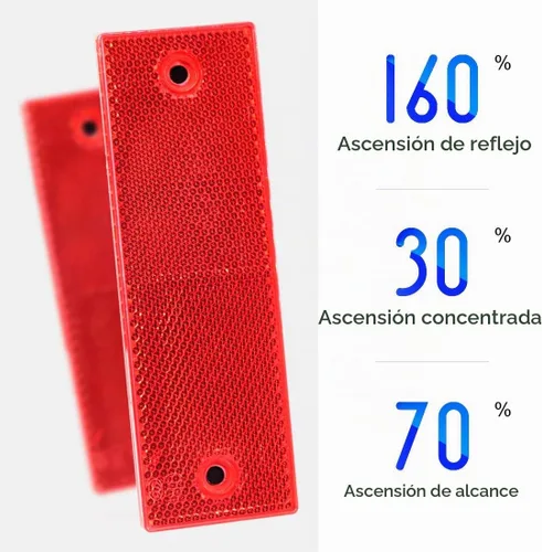 Vista 5 de Swpeet Reflector rectangular de plástico rojo universal adhesivo para coche, reflectores de puerta, reflectores de puerta para interior rojo, placa