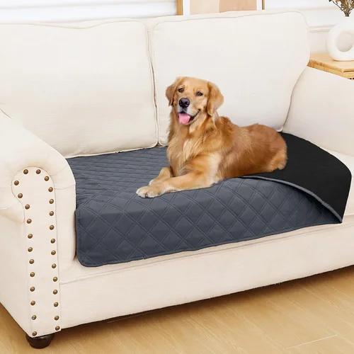 Vista 137 de Smiry Funda Impermeable para Cama de Perro Manta para Mascotas, Manta Suave y Lavable para Perros para Muebles Cama Sofá Sofá Reversible, a Cuadros