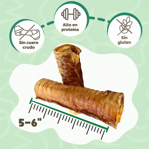 Vista 2 de Nature Gnaws Masticables de tráquea de ternera de 3 pulgadas, 6