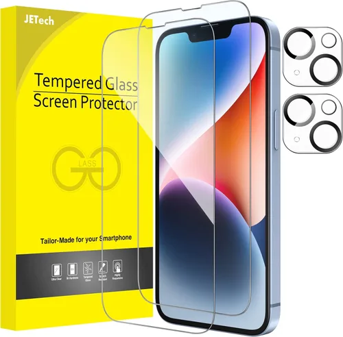 Vista 20 de JETech Protector de pantalla para iPhone 11 de 6.1 pulgadas con protector de lente de cámara, película de vidrio templado, paquete de 2
