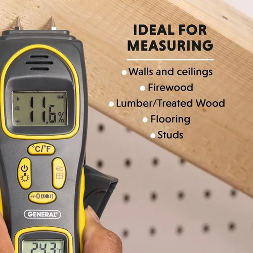 Vista 3 de General Tools MMH800 Medidor de Humedad con y sin Pin con Temperatura y Humedad