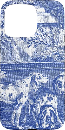 Vista 31 de Vintage Blue French Toile Hound Dogs Case for iPhone 16