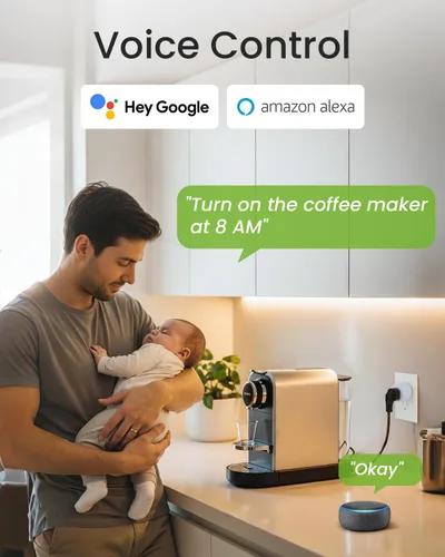 Vista 5 de GHome Smart Enchufe inteligente WiFi 5G 15A compatible con Alexa y Google Home, temporizador de salida, temporizador de salida WiFi para el hogar