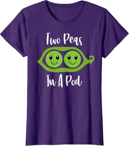 Vista 43 de Two Peas in A Pod Couples Matching Best Friend Cute Veg T-Shirt Baby Blue