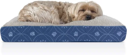 Vista 25 de Furhaven - Cama para perros y gatos, cojín de lujo, diseño rectangular tradicional, cama para mascotas con funda extraíble para perros y gatos