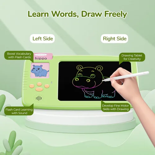 Vista 4 de Tarjetas parlantes para niños pequeños: tableta de escritura LCD 2