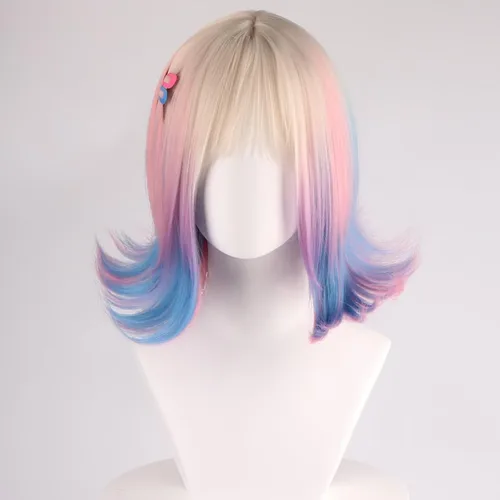 Vista 8 de COSPLAZA Cosplay Pelucas Moda Corto Azul Anime Cabello Elegante Mujer Fiesta Peluca
