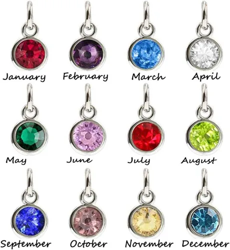 Vista 4 de PREKIAR Collar de urna de cremación de corazón para cenizas, colgante conmemorativo y 12 piedras natales no más a mi lado sino para siempre en mi