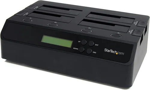 Vista 9 de StarTech.com Duplicadora y borrador de disco duro de doble bahía, clonador/copiadora externa independiente HDD/SSD, estación de acoplamiento USB 3.0