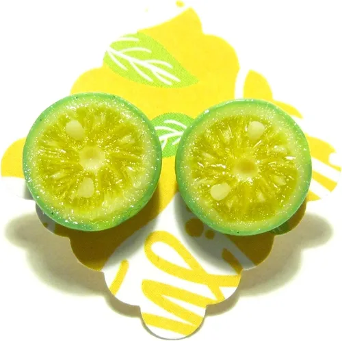 Vista 9 de Pendientes Calamansi Lime Stud - Tiny Food Jewelry
