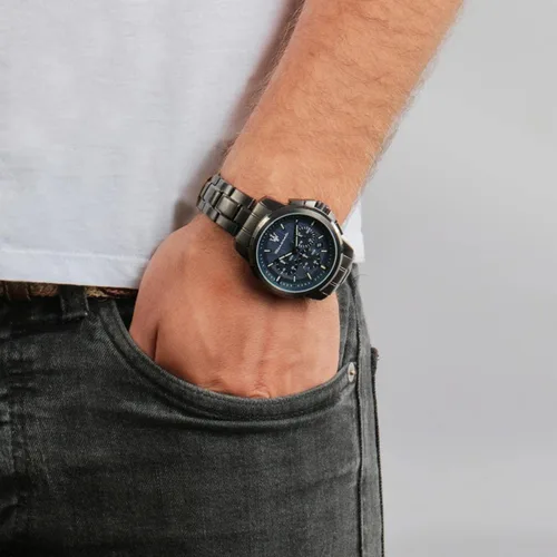 Vista 3 de Maserati R8873621005 Successo - Reloj analógico de cuarzo gris para hombre, Pistola