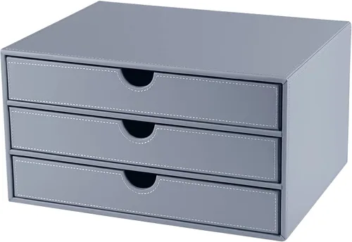 Vista 8 de Organizador de escritorio de piel sintética de alta gama, archivador ejecutivo, suministros de oficina, archivador de escritorio A4, caja