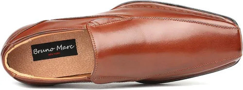 Vista 3 de Bruno Marc - Mocasines Giorgio de vestir con forro de cuero para hombre