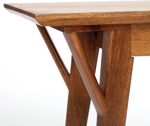 Vista 4 de Finch Stratford - Banco de entrada de mediados de siglo, asiento de madera maciza para comedor o pasillo, diseño rústico moderno de granja, marrón