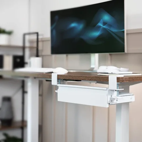Vista 2 de VIVO DESK-AC03C-W - Cajón deslizante extraíble de 16 pulgadas sin carcasa para escritorio de oficina, organizador de almacenamiento para estación