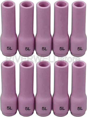 Vista 14 de RIVERWELD Boquillas de alúmina TIG tazas de cerámica largas 796F70 3L # 3/16 "0.197 in 796F71 4L # 1/4 "0.256 in 796F72 5L # 5/16" 0.315 in 796F73