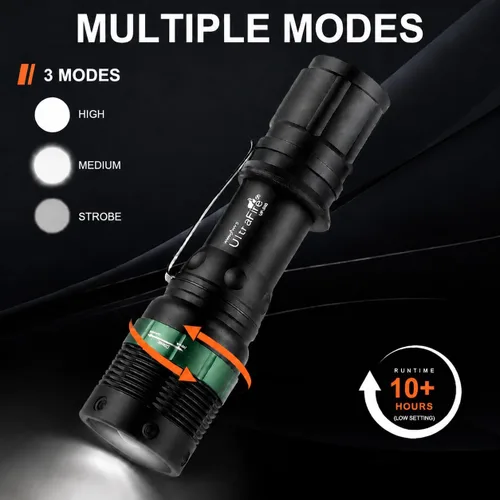 Vista 4 de ULTRAFIRE Linterna LED con vara de tráfico de 11 pulgadas con funda, luz de seguridad de señal de 250 lúmenes, 3 modos con modo estroboscópico