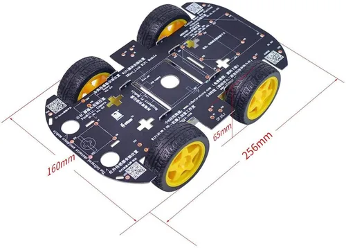Vista 3 de Robot Chassis 4WD Robot Car Smart Chassis Kit con 4 TT Motor para Arduino/Raspberry Pi/Jetson Nano, Smart Robotic Car Chassis DIY Kit de aprendizaje