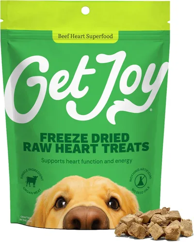 Vista 16 de Get Joy Golosinas liofilizadas 100% de corazón de res para perros, 4 onzas Carne de órgano de un solo ingrediente, complemento de comida cruda