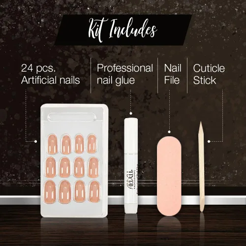 Vista 5 de Ardell Nail Addict - Kit de uñas postizas a presión, color latte, uñas artificiales de larga duración con pegamento, uñas postizas duraderas