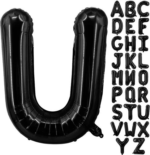 Vista 24 de Lovoir Globos grandes de 40 pulgadas con letras B negras de gran tamaño, globo de helio de aluminio de Mylar para decoración de fiesta