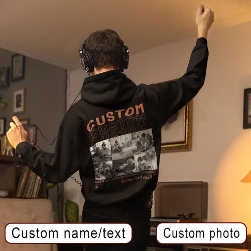 Vista 44 de Sudaderas con capucha personalizadas diseñan el tuyo propio, retrato de camisa de la foto, regalos personalizados para el día de San Valentín