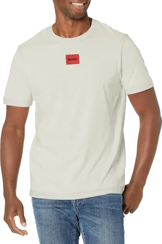 Vista 18 de Hugo Mens Ribbed Crew Neck Regular Fit Center Logo T-Shirt Blanco (Chalk White)