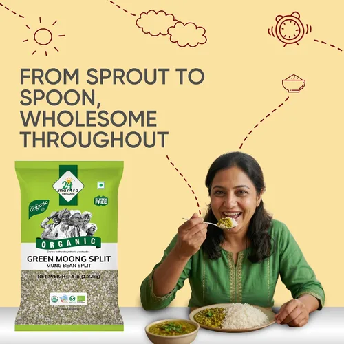 Vista 5 de 24 Mantara 24 Mantra Organic Green Moong Dal - 4 Lb, ()