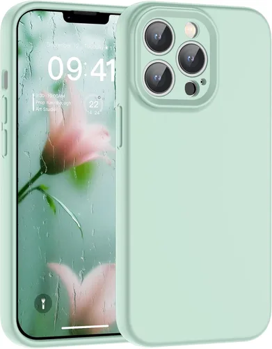 Vista 122 de SUPFINE - Funda diseñada para iPhone 12, silicona líquida premium con [forro de microfibra suave antiarañazos][protección de cámara mejorada], funda