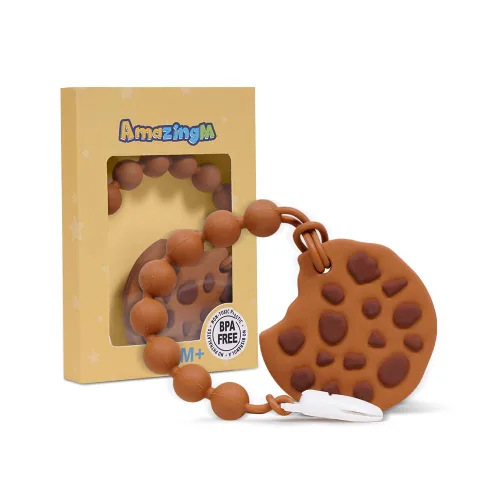 Vista 17 de Juguete mordedor de silicona de grado alimenticio para bebés con soporte para chupete, juguetes de dentición, juego de regalo para niños y niñas a