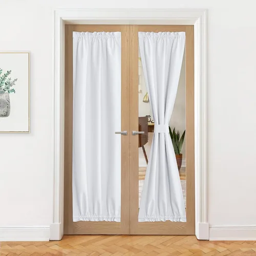 Vista 166 de NICETOWN Cortinas de Lino para Puerta Lateral - Cortinas Opacas con Aislamiento Térmico para Puerta Delantera Francesa para Sombra Pequeña