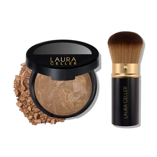 Vista 9 de Laura Geller New York Baked Balance-n-Brighten - Base con corrector y brocha Kabuki, porcelana