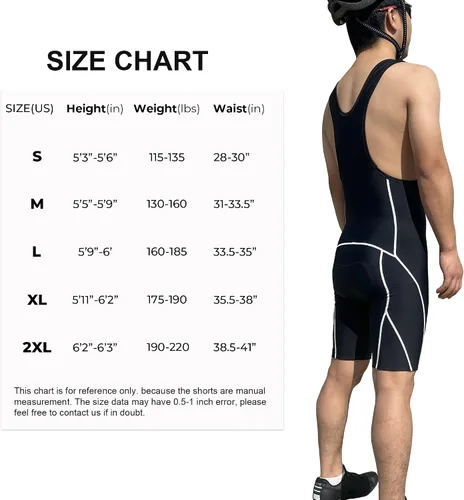 Vista 6 de sponeed Pantalones cortos de ciclismo para hombre, con relleno transpirable, UPF 50+