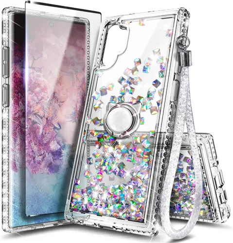 Vista 93 de NGB - Funda para teléfono Samsung Galaxy S9, color aguamarina/morado, bonita funda con purpurina líquida para mujeres y niñas, con protector