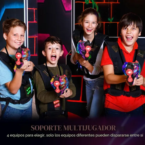 Vista 6 de Juego de 4 Pistolas de Laser Tag con Chalecos de Pantalla de Puntuación LED Digital, Regalos para Adolescentes y Adultos Niños y Niñas, Adultos