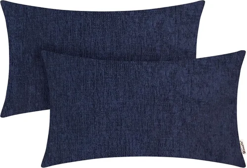 Vista 81 de BRAWARM Fundas de almohada 40x40 cm - Paquete de 2 fundas de almohada de chenilla negra, fundas de almohada de chenilla suave teñida sólida