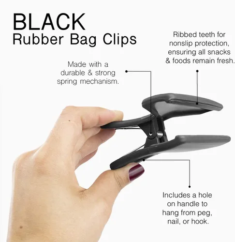 Vista 2 de COOK WITH COLOR Clips para alimentos – Clips anchos y resistentes, clips grandes para bolsas para almacenamiento de alimentos con agarre hermético