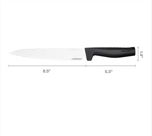 Vista 6 de Fiskars Cuchillo de tallar de 8.5 pulgadas de borde duro, hoja de acero inoxidable japonesa que se mantiene afilada para el uso diario, mango